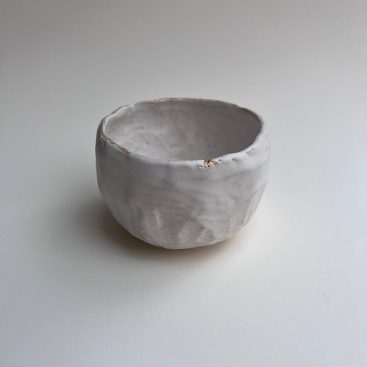 Large, White, Carved, Sake Cup