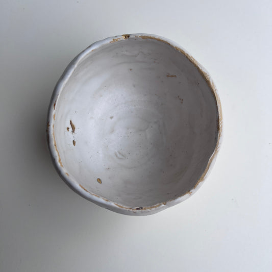 Large, White, Carved, Sake Cup