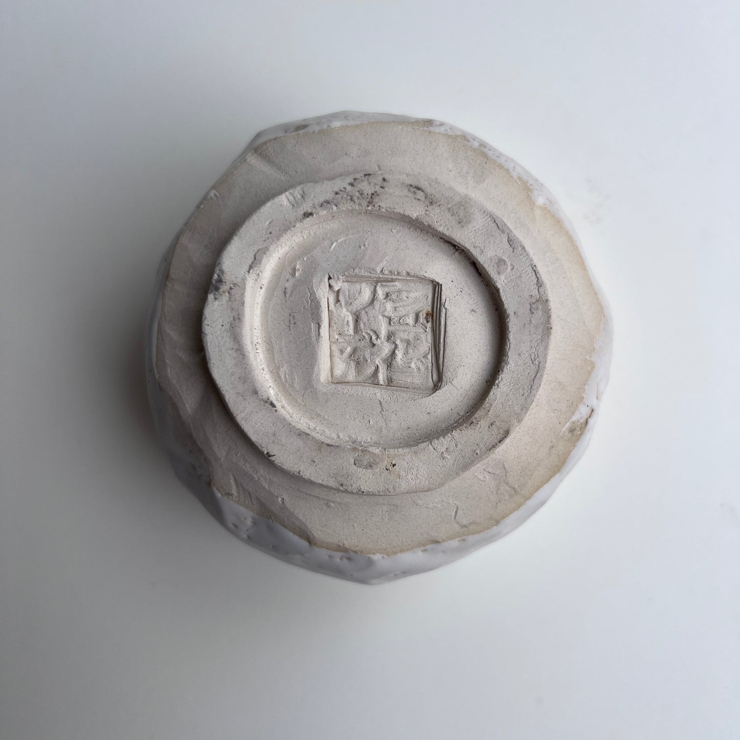 Large, White, Carved, Sake Cup
