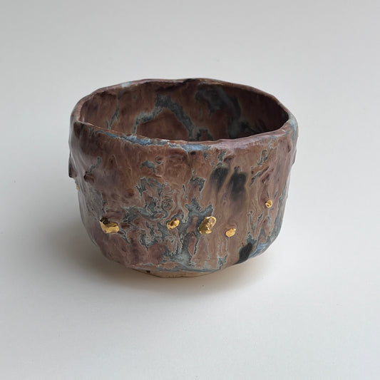 Carved, Sake Cup with Gold Details