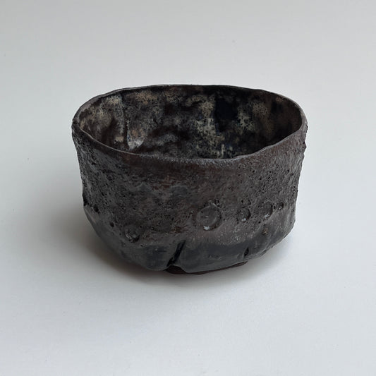 Carved Sake Cup, Lava Glaze