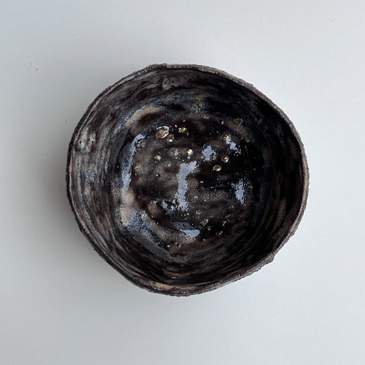 Carved Sake Cup, Lava Glaze