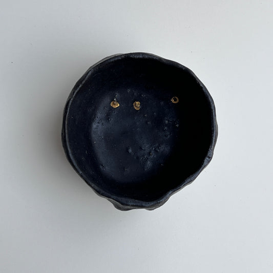 Carved, Dark Clay Sake Cup