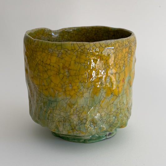 Celadon and sun winter tea bowl