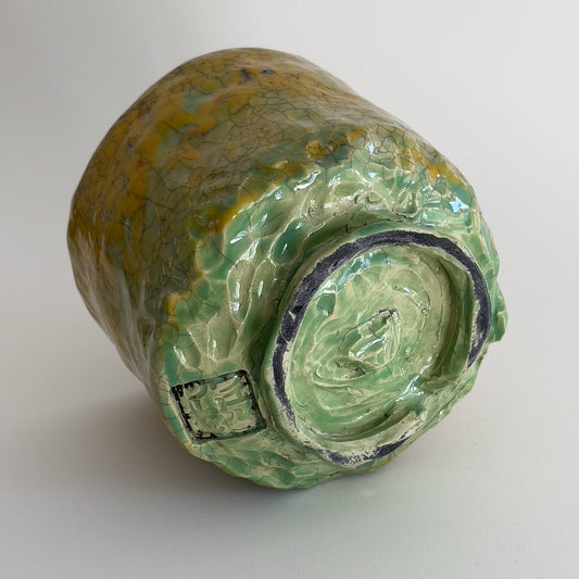 Celadon and sun winter tea bowl