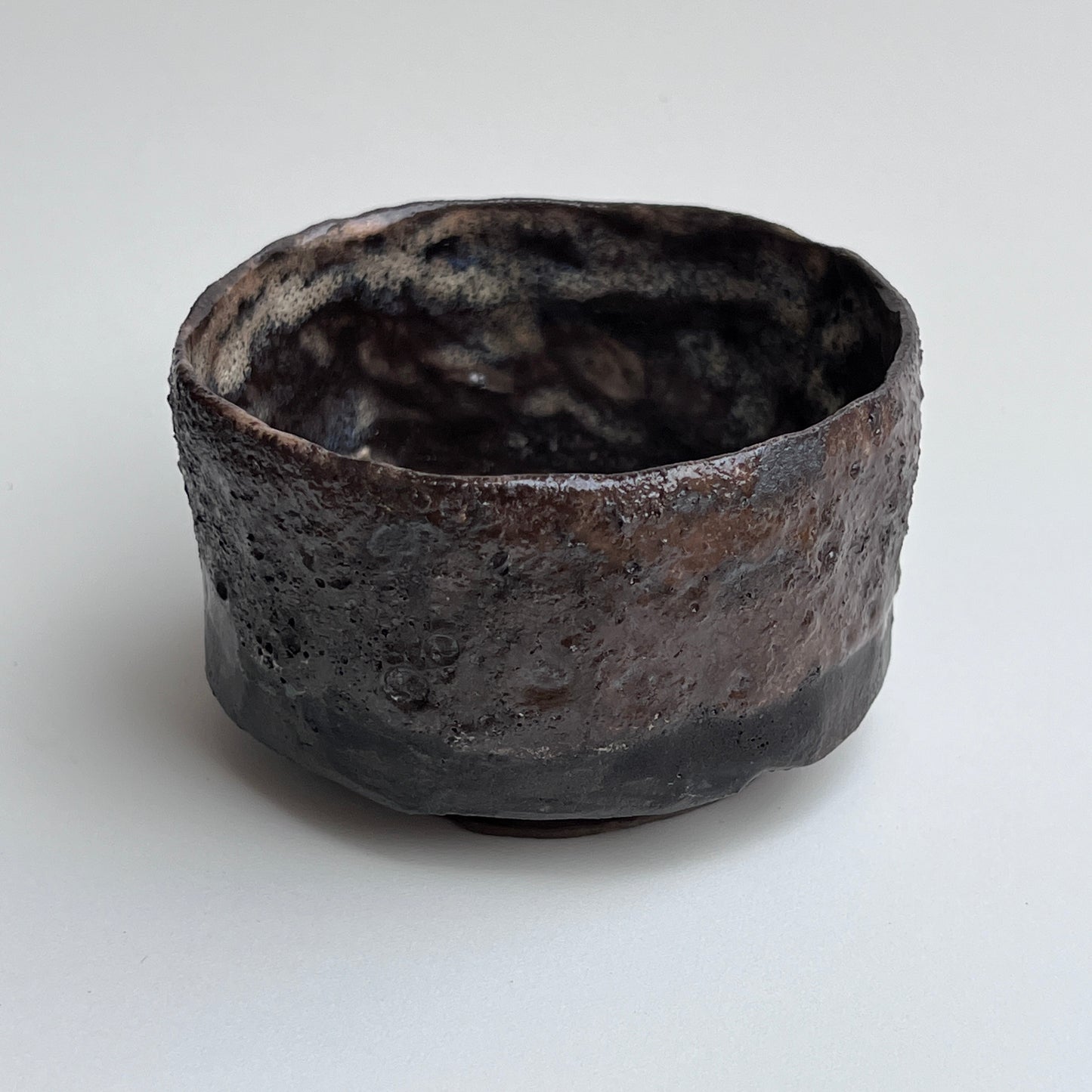 Carved Sake Cup, Lava Glaze