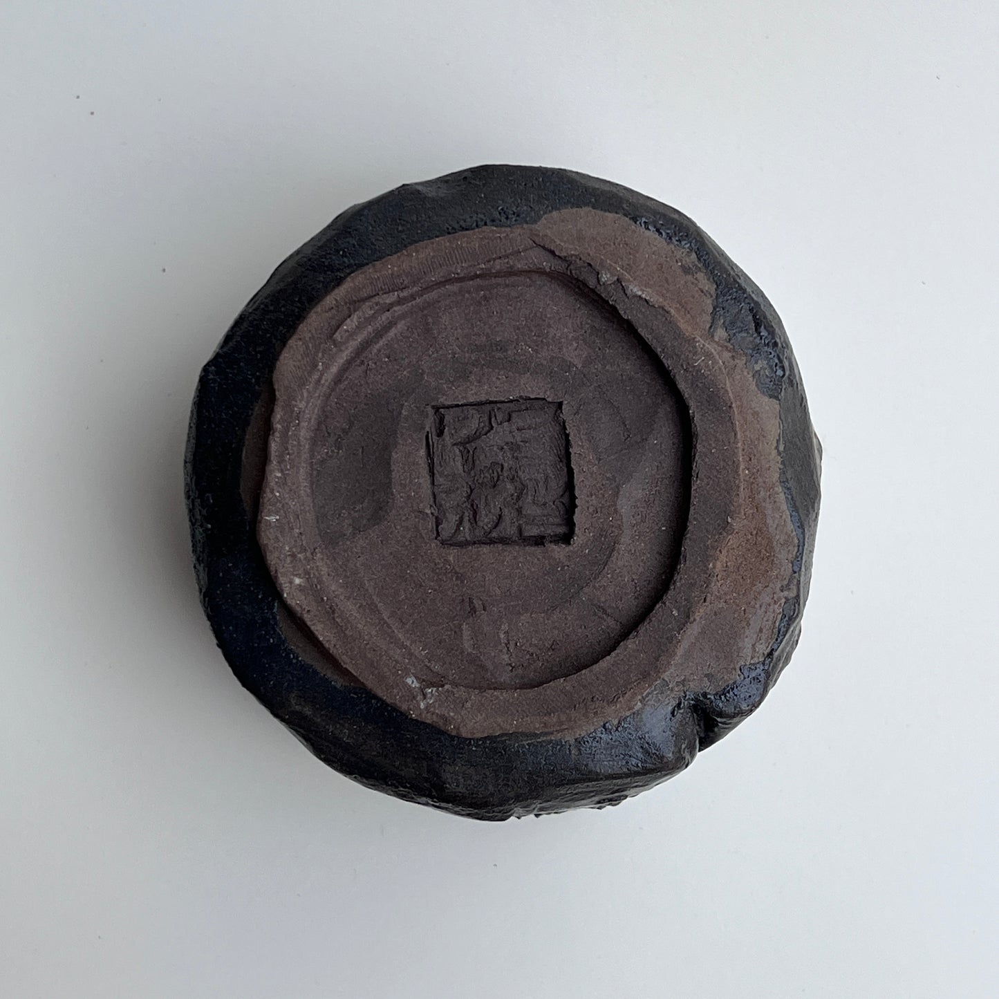 Carved Sake Cup, Lava Glaze