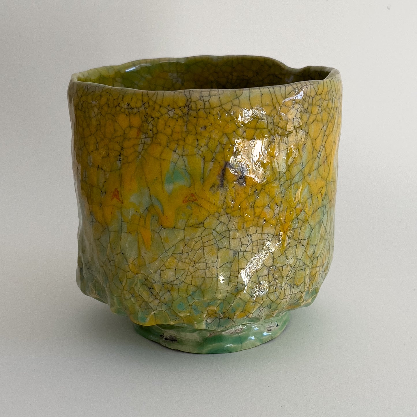 Celadon and sunshine winter tea bowl