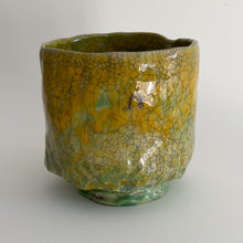 Load image into Gallery viewer, Celadon and sunshine winter tea bowl
