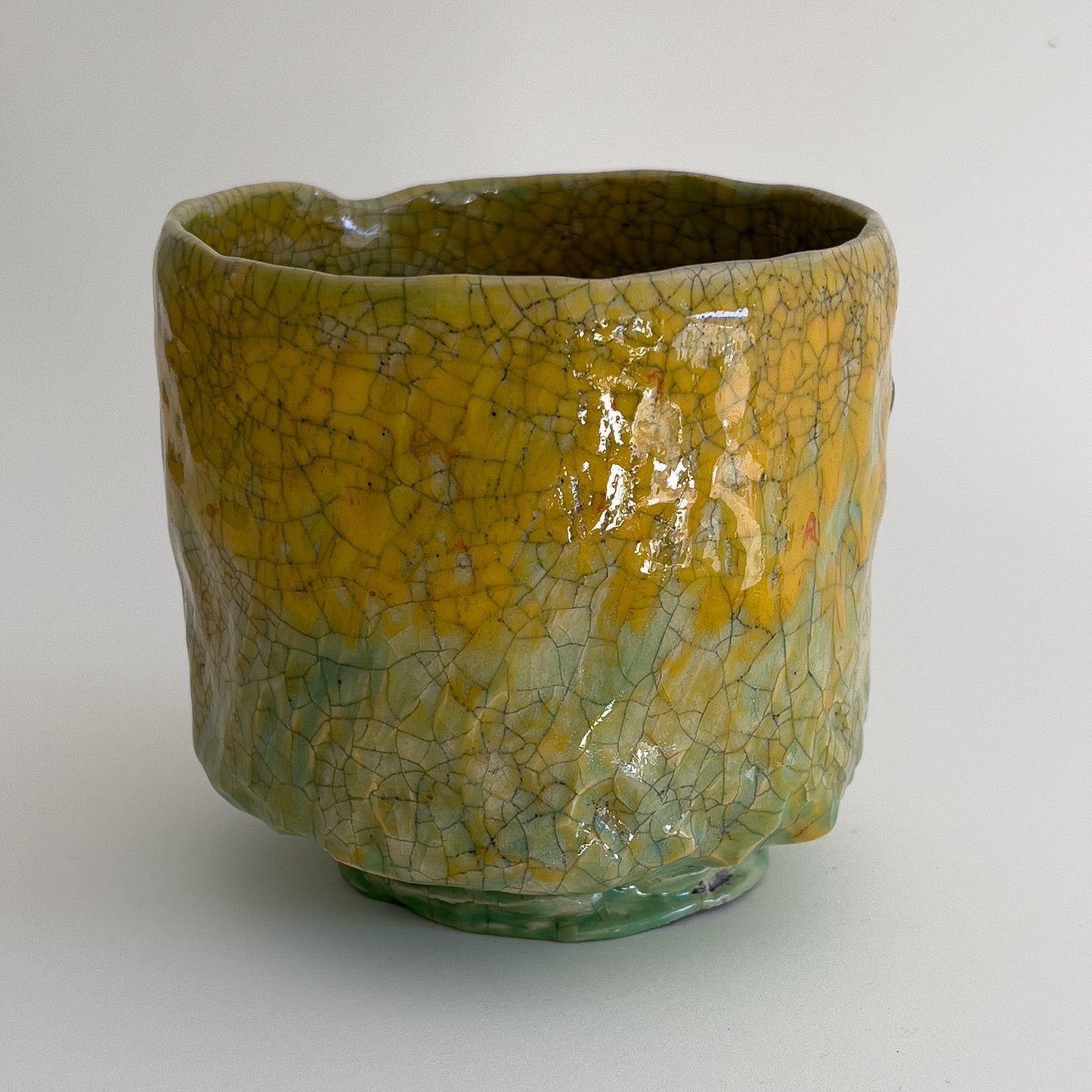 Celadon and sunshine winter tea bowl