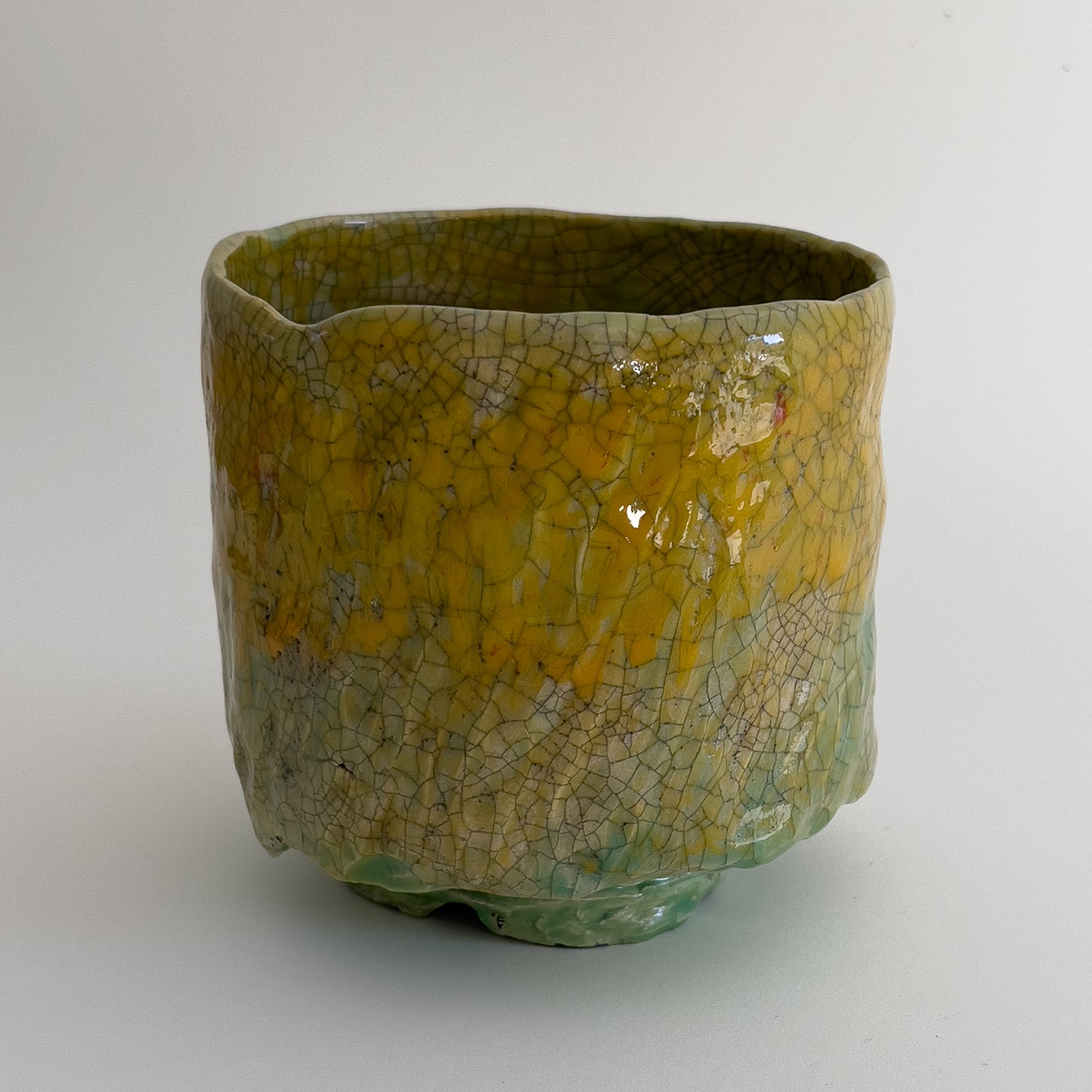 Celadon and sunshine winter tea bowl